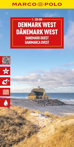 MARCO POLO Reisekarte Dänemark West 1:225.000: Skagen, Aarhus, Esbjerg, Odense - Straßenkarte und Autokarte mit sehenswerten Strecken, Highlights und digitaler Erweiterung (Marco Polo Wegenkaart)