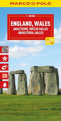 MARCO POLO Reisekarte England, Wales (2-Karten-Set) 1:350.000: Straßenkarte und Autokarte mit sehenswerten Strecken, Highlights und digitaler Erweiterung (Marco Polo Wegenkaart) von MARCO POLO ein Imprint von MAIRDUMONT