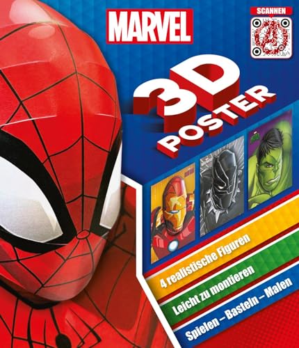 MARVEL: 3D-Poster: Vier realistische Figuren zum Aufhängen | Spiel- und Bastelspaß mit den Superheld*innen für Kinder ab 4 Jahren von Nelson