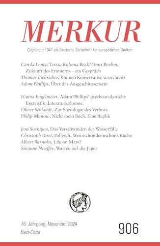 MERKUR 11/2024, Jg.78: Nr. 906, Heft 11, November 2024 (MERKUR: Gegründet 1947 als Deutsche Zeitschrift für europäisches Denken) von Klett-Cotta