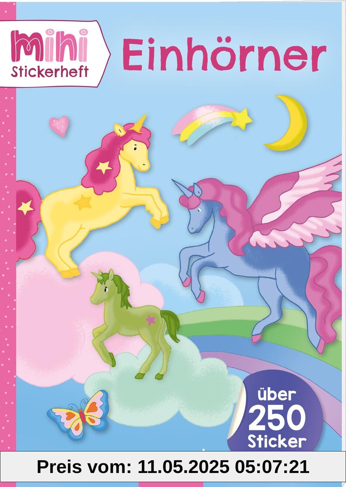 MINI-Stickerheft – Einhörner: Über 250 Sticker | Im praktischen Mitnahmeformat