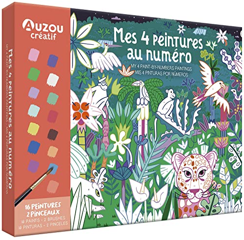 MON COFFRET D'ARTISTE - MES 4 PEINTURES AU NUMERO: Avec 16 peintures et 2 pinceaux von AUZOU