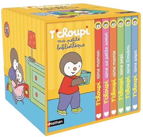 Ma petite bibliothèque T'choupi: Contient 6 livres : T'choupi aime maman ; T'choupi aime papa ; T'choupi aime sa petite soeur ; T'choupi aime mamie ; T'choupi aime papi; T'choupi aime doudou von NATHAN
