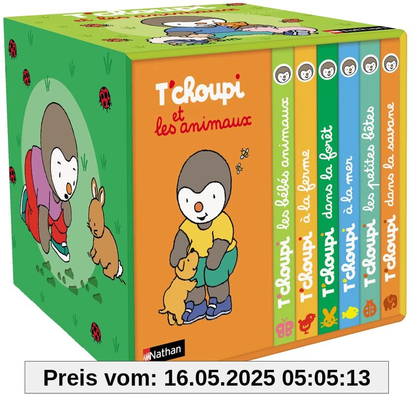 Ma petite bibliothèque - T'choupi et les animaux: Coffret en 6 volumes : T'choupi à la mer ; T'choupi dans la savane ; T'choupi les bébés animaux ; ... à la ferme ; T'choupi les petites bêtes