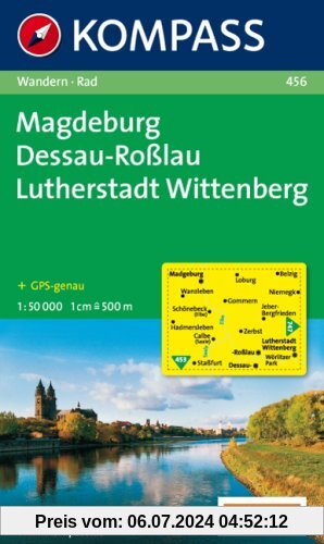 Magdeburg - Dessau-Roßlau - Lutherstadt Wittenberg 1 : 50 000: Wanderkarte mit Radrouten. GPS-genau