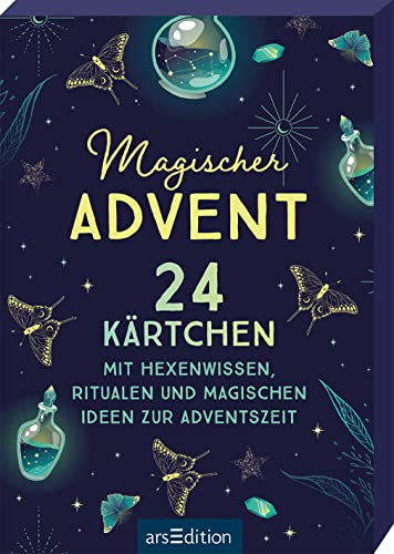 Magischer Advent: 24 Kärtchen mit Hexenwissen, Ritualen und magischen Ideen zur Adventszeit | Adventskalender-Kartenbox für Erwachsene in schönem Design von arsEdition