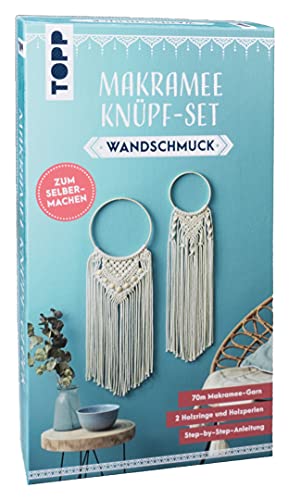 Makramee Knüpf-Set Wandschmuck: Anleitung und Material für Zwei Makramee-Dekoringe im angesagten Boho-Stil. Zum Selbermachen