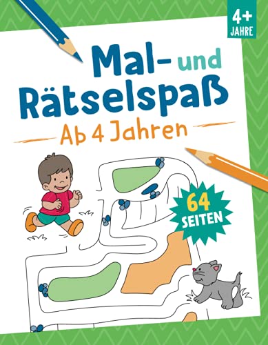 Mal- und Rätselspaß - Ab 4 Jahren: 64 Seiten. Für Kinder ab 4 Jahren von Komet Verlag