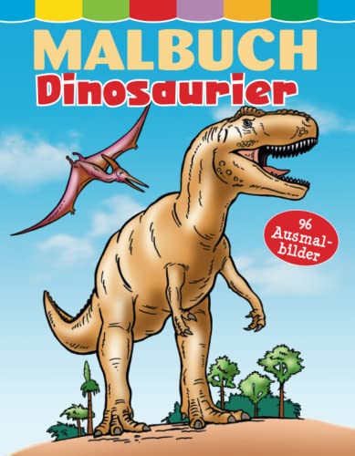 Malbuch Dinosaurier: 96 Ausmalbilder für Kinder ab 4 Jahren: Kreatives Dino Malbuch zur Förderung von Feinmotorik und Konzentration von Komet Verlag