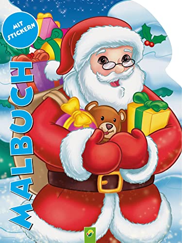 Malbuch Weihnachtsmann: Mit Stickern. Für Kinder ab 4 Jahren
