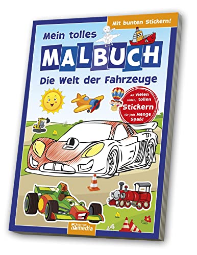 Malbuch mit Stickern: Fahrzeuge von Media Verlagsgesellschaft