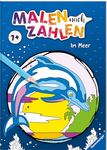 Ravensburger Malen nach Zahlen ab 7 Jahren: Im Meer - 24 Motive - Malheft für Kinder - Nummerierte Ausmalfelder
