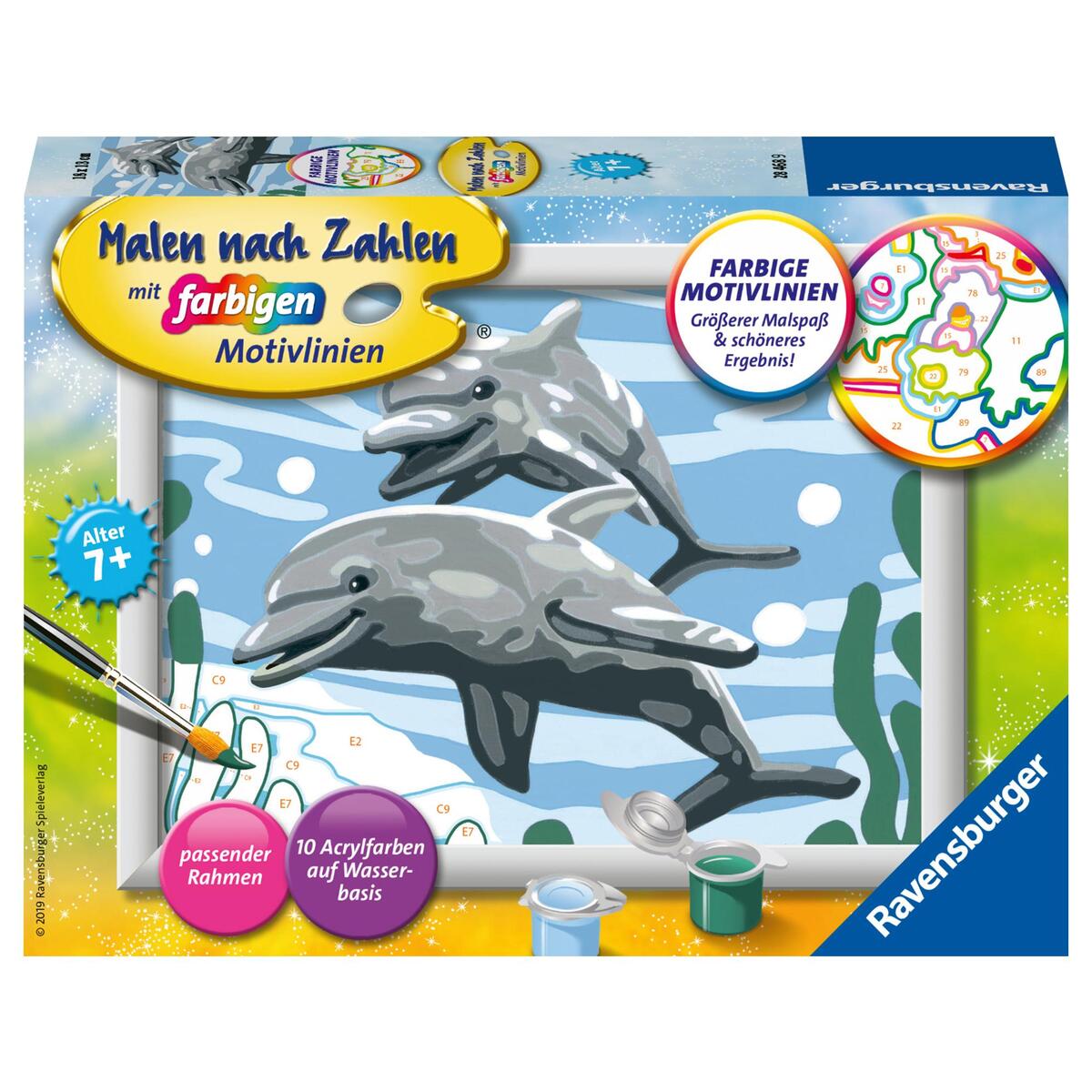 Malen nach Zahlen. Freundliche Delfine von Ravensburger Spieleverlag