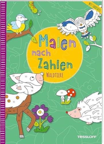 Ausmalspaß mit ÜberraschungseffektWer sich hier wohl alles im Wald versteckt? Ist das etwa ein Marienkäfer auf dem Pilz? Nur wer die Farbfelder ... ausklappbarer Farbtafel (Malen nach Zahlen) von Tessloff Verlag Ragnar Tessloff GmbH & Co. KG