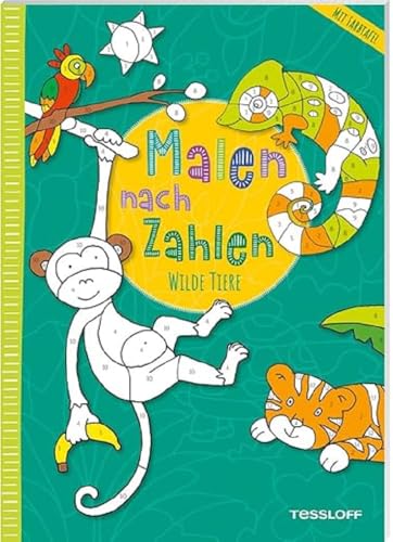Malen nach Zahlen. Wilde Tiere: Mit ausklappbarer Farbtafel. Ab 4 Jahren