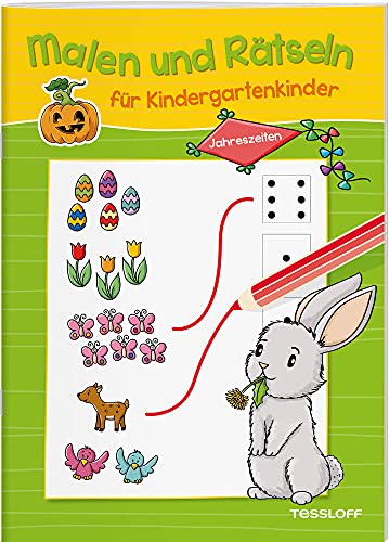 Malen und Rätseln für Kindergartenkinder. Jahreszeiten: Suchen, Zählen, Zuordnen, Verbinden für Kinder ab 3 Jahren (Mal- und Rätselbücher)