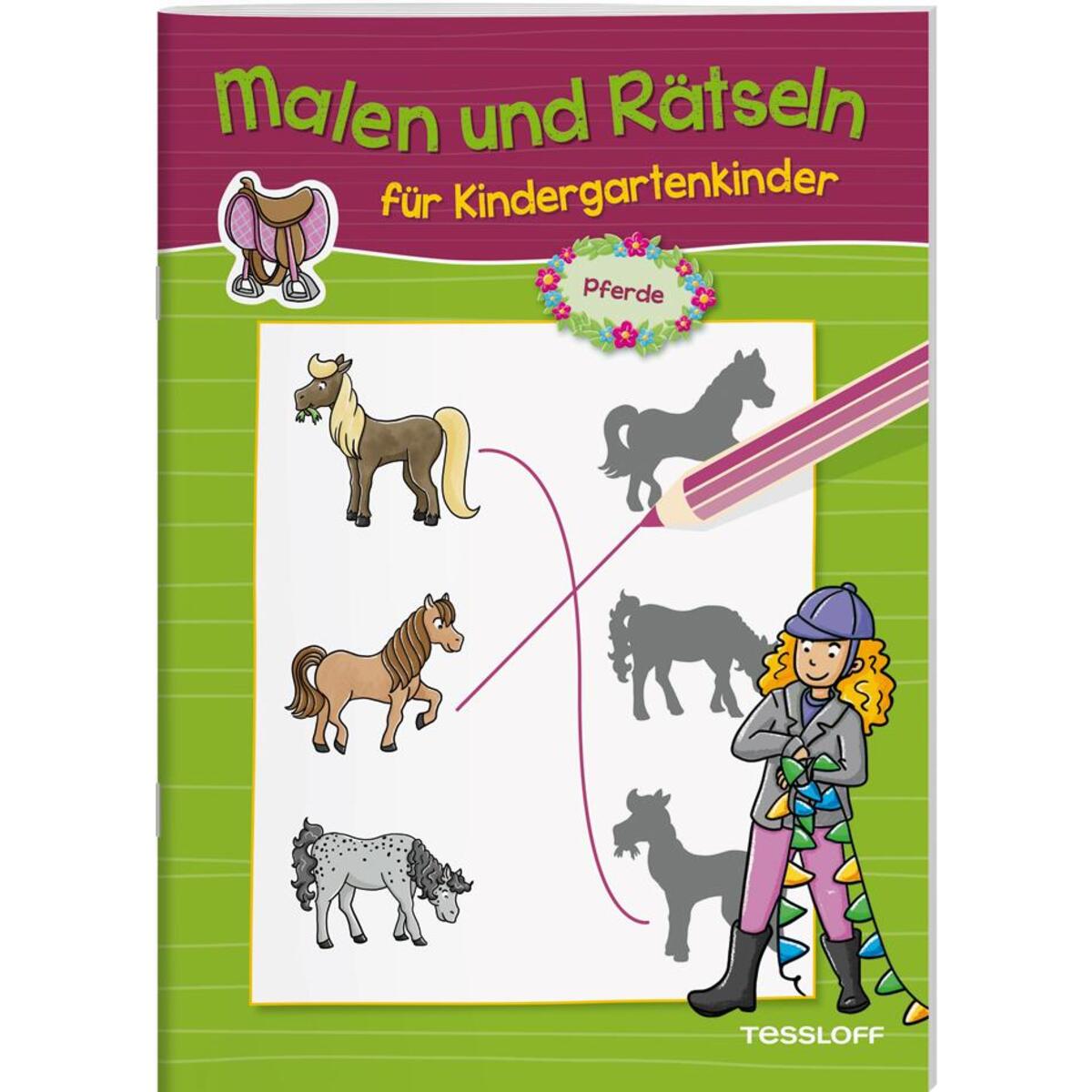 Malen und Rätseln für Kindergartenkinder. Pferde Malen und Rätseln für Kindergartenkinder. Pferde von Tessloff Verlag