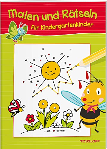 Malen und Rätseln für Kindergartenkinder (Grün): Suchen, Zählen, Zuordnen, Verbinden ab 3 Jahren (Rätsel, Spaß, Spiele)