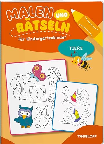 Malen und Rätseln für Kindergartenkinder. Tiere: Suchen, Zählen, Zuordnen, Verbinden für Kinder ab 3 Jahren (Mal- und Rätselbücher) von Tessloff