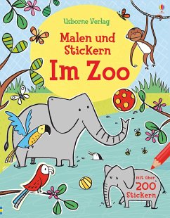 Malen und Stickern: Im Zoo von Usborne Verlag