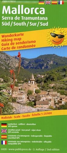 Mallorca - Serra de Tramuntana Sur/Süd /South/Sud: Wanderkarte /Hiking Map mit Mountainbike-Touren, wetterfest, reissfest, abwischbar, GPS-genau. 1:25000 (Wanderkarte: WK) von Publicpress