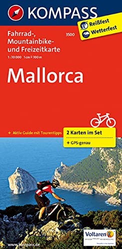 KOMPASS Fahrradkarte 3500 Mallorca (2 Karten im Set) 1:70.000: Fahrrad-, Mountainbike- und Freizeitkarte mit Führer von Kompass