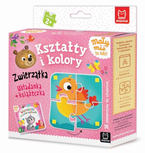 Mały miś to lubi! Kształty i kolory Zwierzątka Układanka + książeczka
