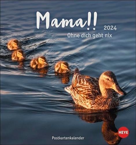 Mama! Postkartenkalender 2024. Entzückende Tier-Mütter und ihre Tierkinder in einem Tischkalender zum Aufstellen. Kalender-Postkarten zum Sammeln oder Verschicken an die Mama.: Ohne dich geht nix! von Heye