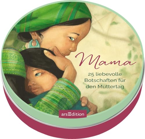 Mama: 25 liebevolle Botschaften zum Muttertag | Dekorative Karten in einer runden Metalldose