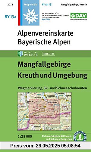 Mangfallgebirge, Kreuth und Umgebung: Wegmarkierung, Ski- und Schneeschuhrouten (Alpenvereinskarten)