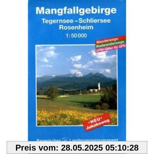 Mangfallgebirge 1 : 50 000: Mit Wander- und Radwanderwegen, Gitter für GPS-Nutzer (UK 50 - 53): Mit Wander- und Radwanderwegen. Mit Gitter für GPS-Nutzer. Tegernsee, Schliersee, Rosenheim, Holzkirchen
