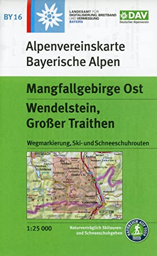 Mangfallgebirge Ost, Wendelstein, Großer Traithen: Topographische Karte 1:25.000 mit Wegmarkierung, Ski- und Schneeschuhrouten (Alpenvereinskarten)