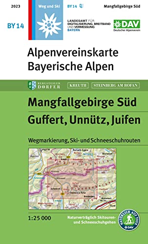 Mangfallgebirge Süd, Guffert, Unnütz, Juifen: Topographische Karte 1:25.000 mit Wegmarkierung, Ski- und Schneeschuhrouten (Alpenvereinskarten) von Deutscher Alpenverein