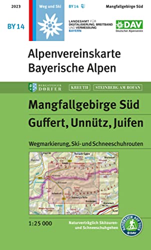 Mangfallgebirge Süd, Guffert, Unnütz, Juifen: Topographische Karte 1:25.000 mit Wegmarkierung, Ski- und Schneeschuhrouten (Alpenvereinskarten)