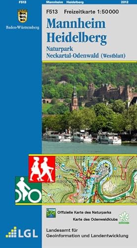 Mannheim Heidelberg: Naturpark Neckartal-Odenwald (Westblatt): Naturpark Neckartal-Odenwald (Westblatt). Offizielle Karte des Naturparks ... Informationen, Wander- und Radwanderungen)