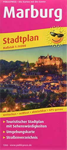 Marburg: Touristischer Stadtplan mit Sehenswürdigkeiten und Straßenverzeichnis. 1:14000 (Stadtplan: SP)
