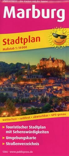 Marburg: Touristischer Stadtplan mit Sehenswürdigkeiten und Straßenverzeichnis. 1:14000 (Stadtplan: SP)