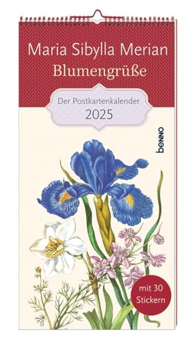 Maria Sibylla Merian ― Blumengrüße 2025: Der Postkartenkalender mit 30 Stickern von St. Benno