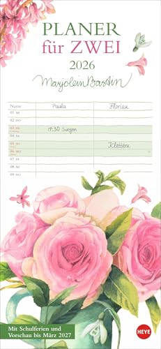 Marjolein Bastin: Planer für zwei 2026: Schöne Naturbilder: der praktische Partnerkalender 2026, illustriert von der bekannten holländischen ... im Format 16 x 34,7 cm (Familienplaner Heye) von Heye