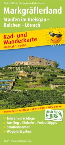 Markgräflerland, Staufen im Breisgau - Belchen - Lörrach: Rad- und Wanderkarte mit Ausflugszielen, Einkehr- & Freizeittipps, wetterfest, reißfest, ... 1:50000 (Rad- und Wanderkarte: RuWK)