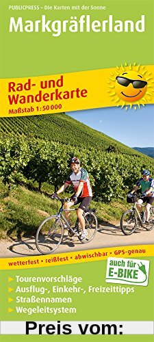 Markgräflerland: Rad- und Wanderkarte mit Ausflugszielen, Einkehr- & Freizeittipps, wetterfest, reißfest, abwischbar, GPS-genau. 1:50000 (Rad- und Wanderkarte / RuWK)