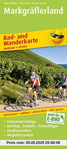 Markgräflerland: Rad- und Wanderkarte mit Ausflugszielen, Einkehr- & Freizeittipps, wetterfest, reißfest, abwischbar, GPS-genau. 1:50000 (Rad- und Wanderkarte / RuWK)
