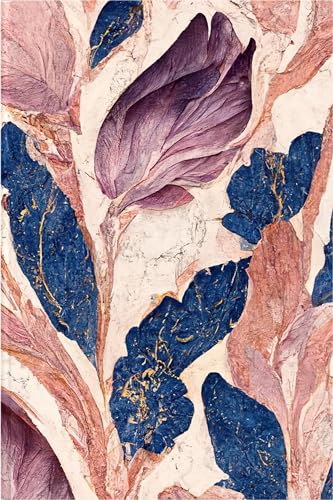 Marmorträume - Premium Hardcover-Notizbuch A5 Soft Touch, liniert. Violett-blaue Marmorillusion mit schimmernden goldenen Details: Exquisites Hardcover-Notizbuch in violett-blauem Marmordesign von easyOriginal