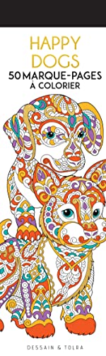 Marque-pages Happy dogs: 50 marque-pages à colorier