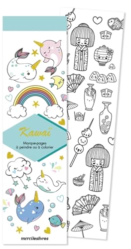Marque-pages - Kawaï: 50 marque-pages à peindre ou à colorier