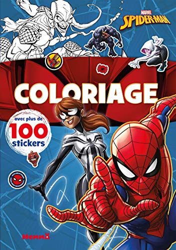 Marvel Spider-Man - Coloriage avec plus de 100 stickers (Spider-Man et Spider-Girl) von HEMMA