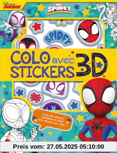 Marvel Spidey et ses amis extraordinaires - Colo avec stickers 3D - Avec des stickers métallisés en relief pour décorer tes colos ! Marvel Spidey et ses amis extraordinaires - Colo avec stickers 3D - Avec des stickers métallisés en relief pour décorer tes colos !
