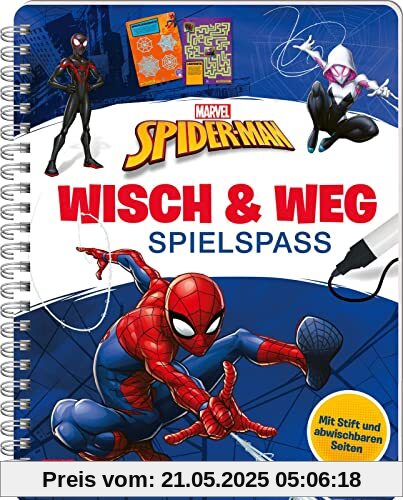 Marvel: Spider-Man Wisch & Weg - Spielspaß: mit abwischbaren Seiten und Stift | Buch zum spielerischen Lernen (ab 4 Jahren)