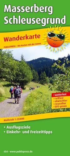 Masserberg - Schleusegrund: Wanderkarte mit Ausflugszielen, Einkehr- & Freizeittipps, wetterfest, reißfest, abwischbar, GPS-genau. 1:25000 (Wanderkarte: WK)