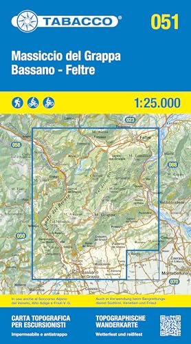 51 Massiccio Grappa: Tabacco Wanderkarte 1:25000 (Carta topografica in scala 1:25.000, Band 51) 51 Massiccio Grappa: Tabacco Wanderkarte 1:25000 (Carta topografica in scala 1:25.000, Band 51) von Tabacco editrice